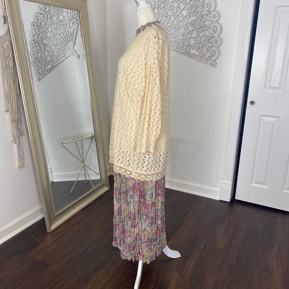 Vintage 1980s Made in USA Ethereal Fairy Grunge Layered 2 Piece Dress Set M - Picture 5 of 8